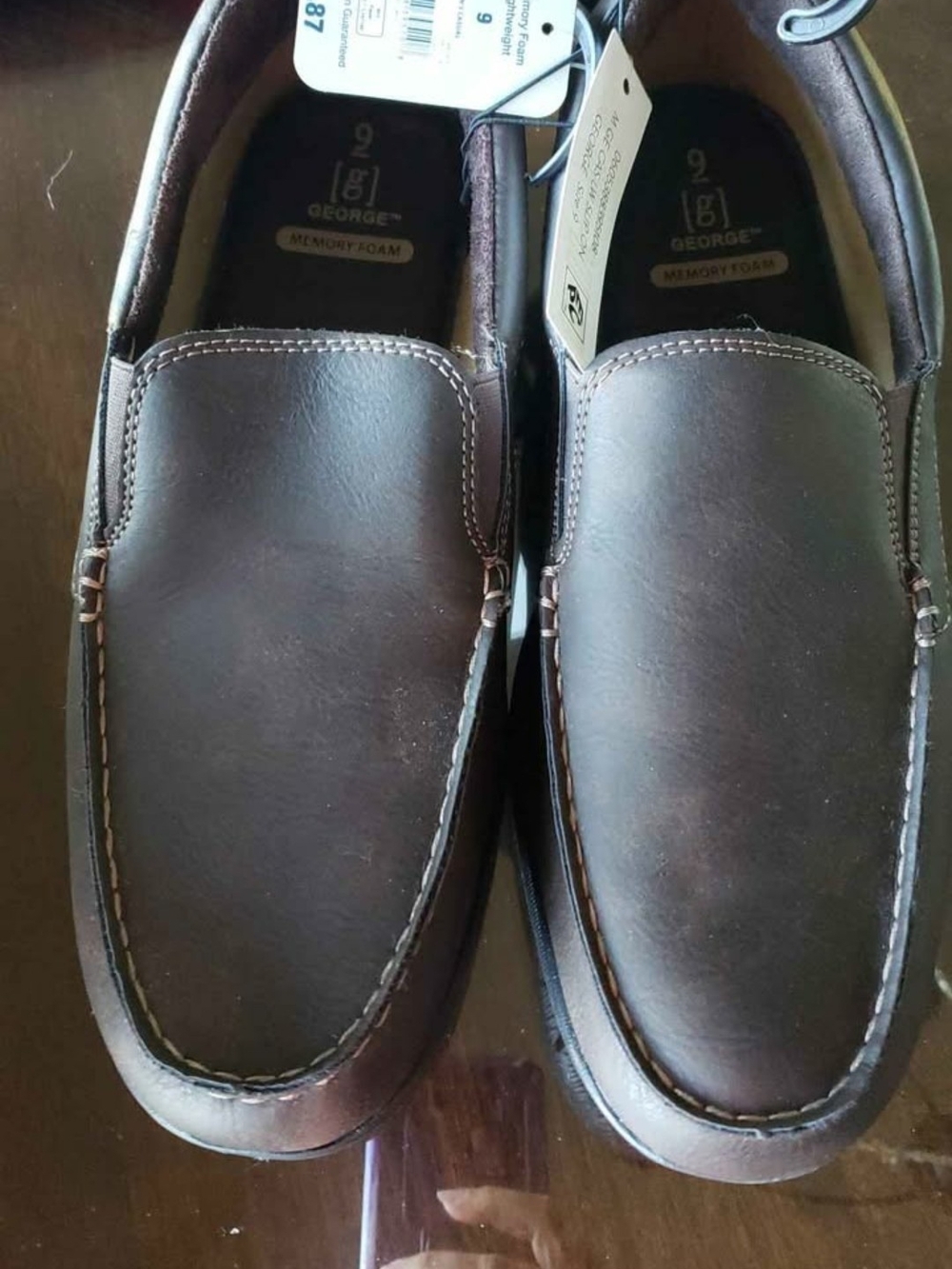 George Men's Dark Brown Slip-On Memory Foam Loafers